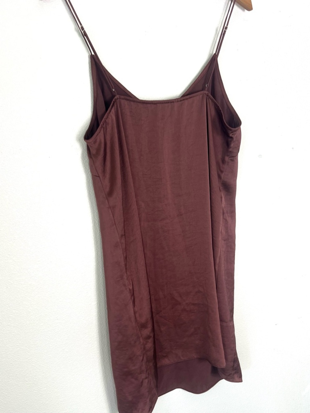 Wilfred Free Aritzia satin slip dress rust brown size medium - Picture 5 of 5